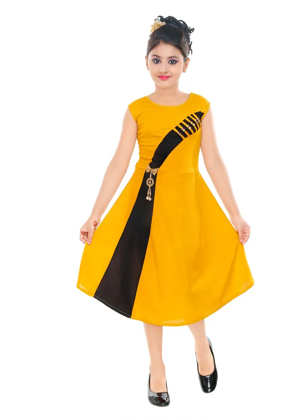 Yellow_Cotton_Fit_And_Flare_Ethnic_Dress_For_Girls