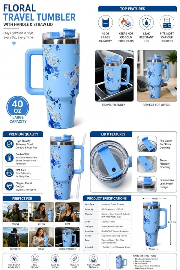 Stainless_Steel_Floral_Insulated_Travel_Tumbler_1200_Ml_Blue