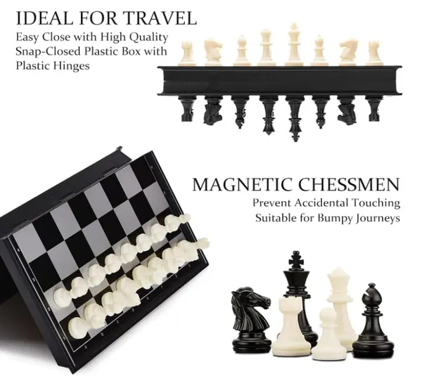 GC_Magnetic_Folding_Chess_Set_for_Kids_&_Adults_|_Portable_Travel_Chess_Board_Game_with_Magnetic_Pieces_|_Strategy_Learning_Game_|_Black_&_White