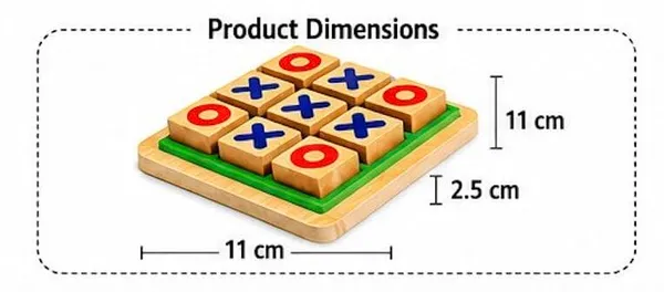 GC_Mini_Wooden_Tic_Tac_Toe_Board_Game_|_Classic_X_&_O_Strategy_Game_|_2_Player_Educational_Wooden_Toy_|_Travel_&_Family_Game_|_Age_3+