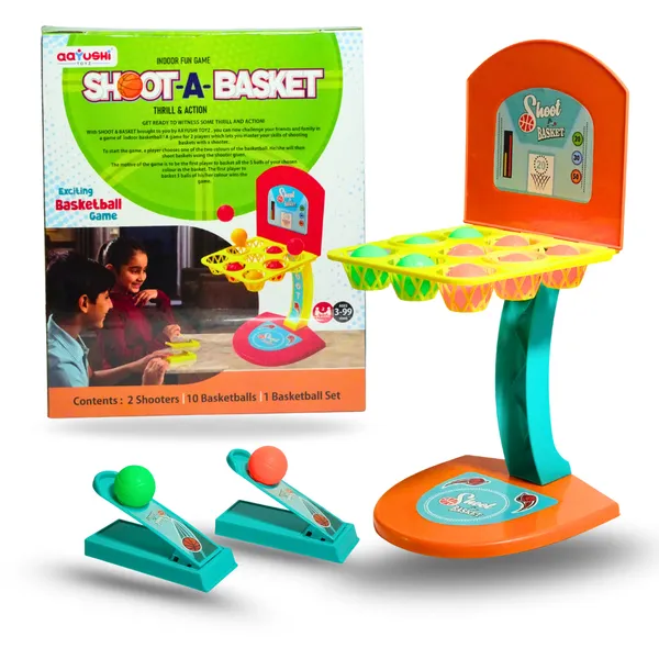 GC_Shoot-A-Basket_Indoor_Basketball_Game_|_Tabletop_Mini_Basketball_Shooting_Game_|_2_Player_Family_Fun_Game_|_Includes_2_Shooters,_10_Balls_&_Basket_Set_|_Educational_Toy_for_Kids_3+_Years