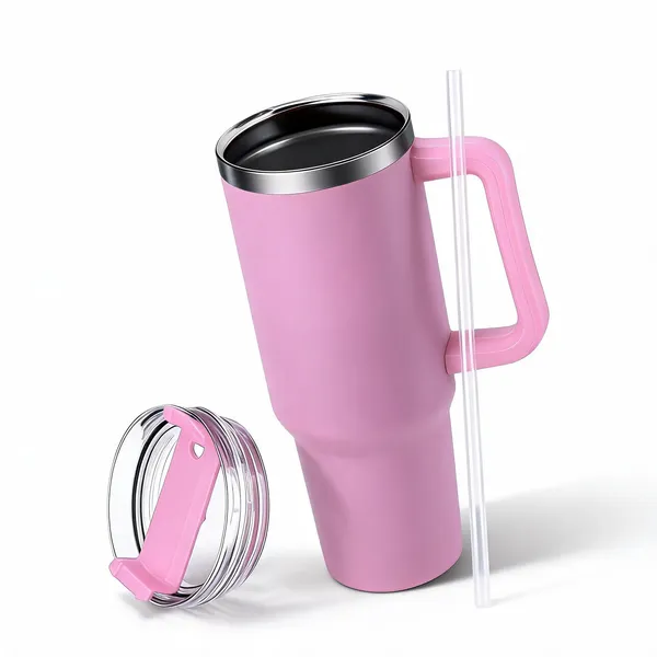 Stainless_Steel_Floral_Pink_Insulated_Travel_Tumbler_1200_Ml_With_Straw