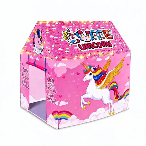 Unicorn_Print_Led_Light_Foldable_Kids_Play_Tent_For_Girls_Boys