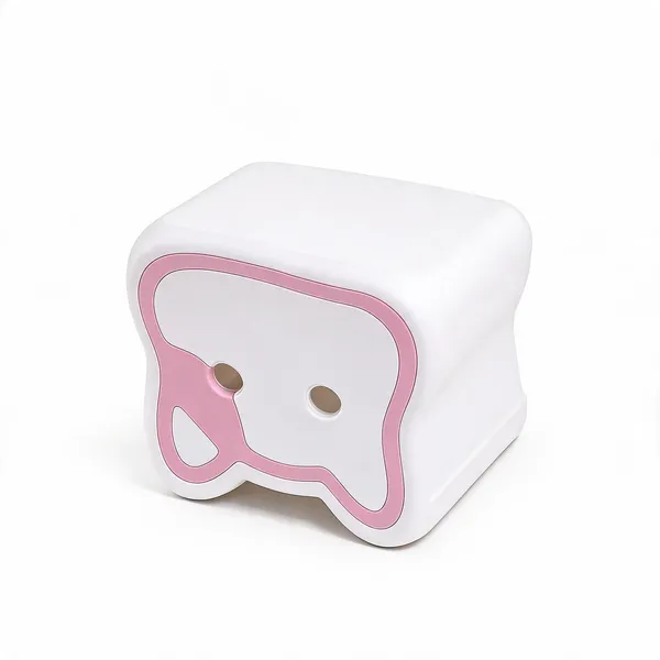 White_Plastic_Tooth_Shape_Step_Stool_For_Kids