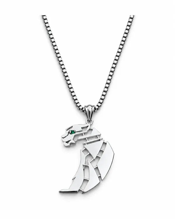 The_Panther_Geometric_Pendant_Necklace_Silver