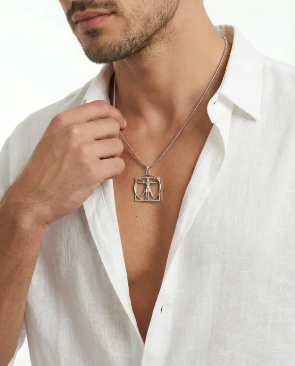 Vitruvian_Man_Pendant_Necklace_Silver