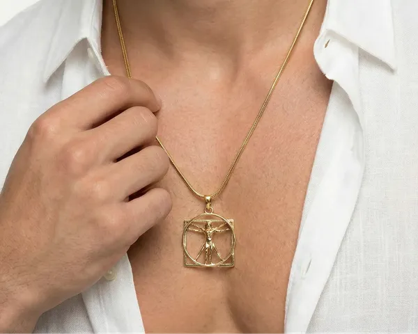 Vitruvian_Man_Pendant_Necklace_Golden