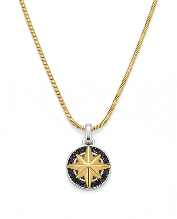 Viking_Compass_Star_Zircon_Pendant_Necklace_Golden