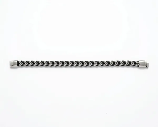 Weave_Leather_Steel_Bracelet