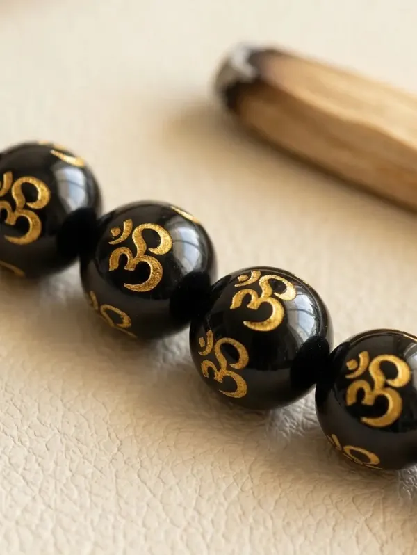 Black_Om_Engraved_Beaded_Bracelet