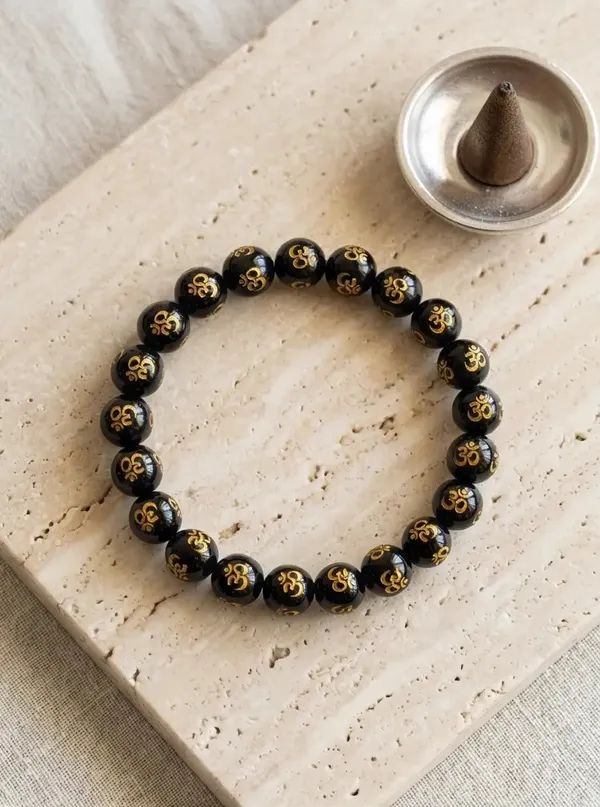 Black_Om_Engraved_Beaded_Bracelet