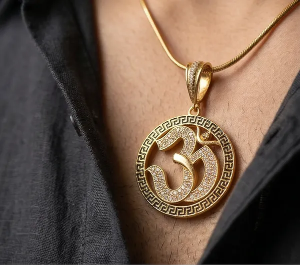 Om_Greek_Border_Cz_Pendant