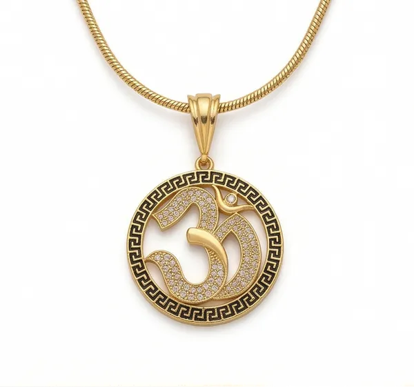 Om_Greek_Border_Cz_Pendant