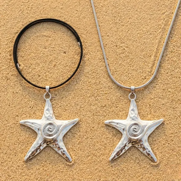 Spiral_Starfish_Statement_Pendant_Leather_Cord