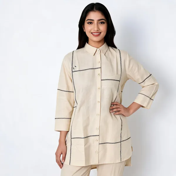 Off_White_Linen_Cotton_Embroidered_Kurta_Pant_Co-Ord_Set_For_Women