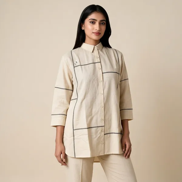 Off_White_Linen_Cotton_Embroidered_Kurta_Pant_Co-Ord_Set_For_Women