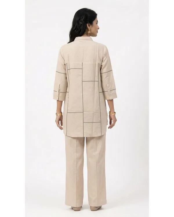 Off_White_Linen_Cotton_Embroidered_Kurta_Pant_Co-Ord_Set_For_Women