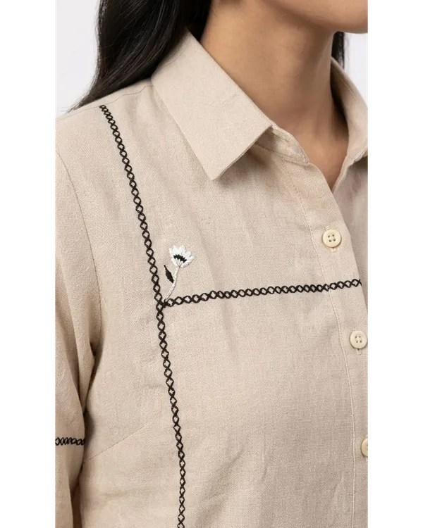 Off_White_Linen_Cotton_Embroidered_Kurta_Pant_Co-Ord_Set_For_Women