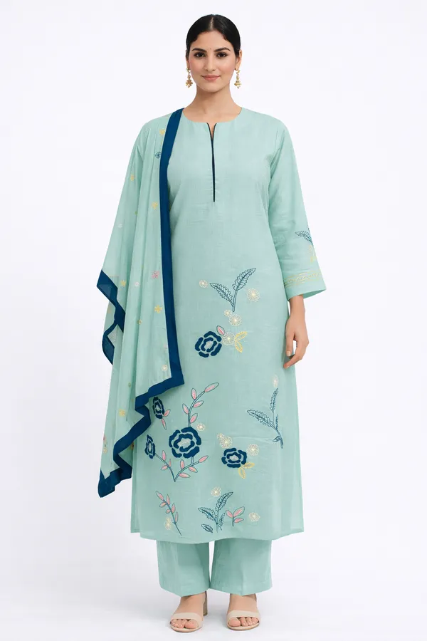 Mint_Mal_Chanderi_Straight_Kurta_Set_With_Dupatta_For_Women