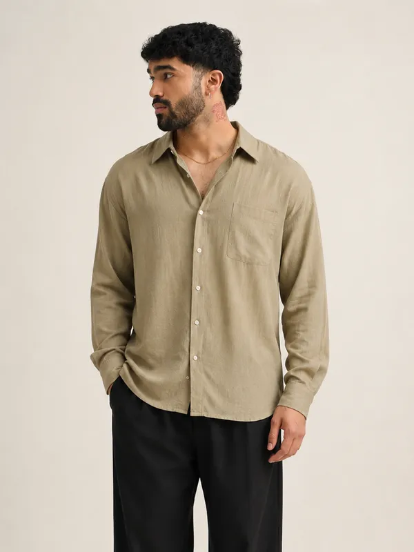 Light_Olive_Linen_Relaxed_Fit_Full_Sleeve_Shirt_For_Men
