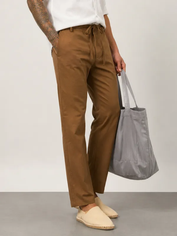 Brown_Linen_Relaxed_Fit_Trousers_For_Men