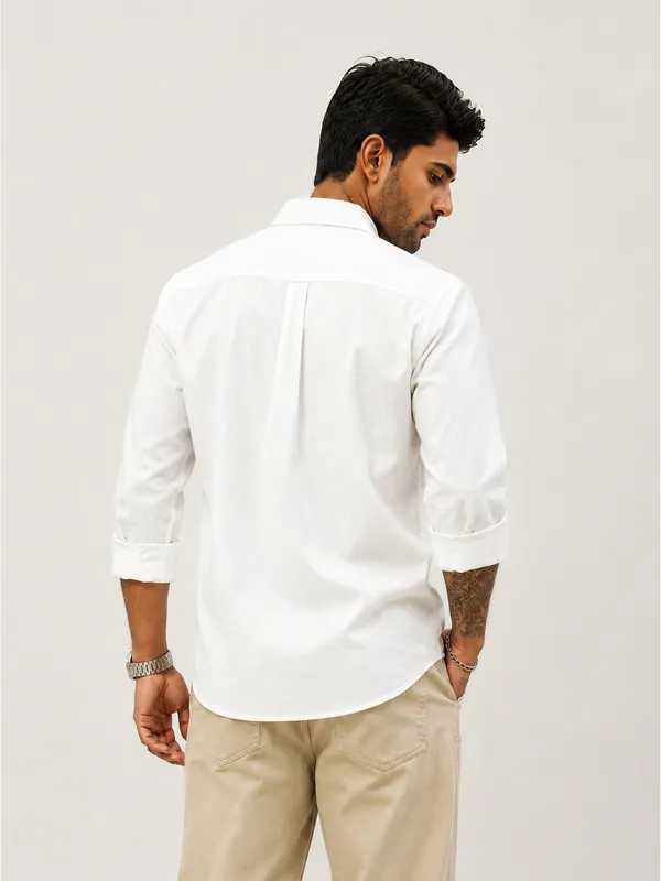 White_Cotton_Relaxed_Fit_Full_Sleeve_Shirt_For_Men