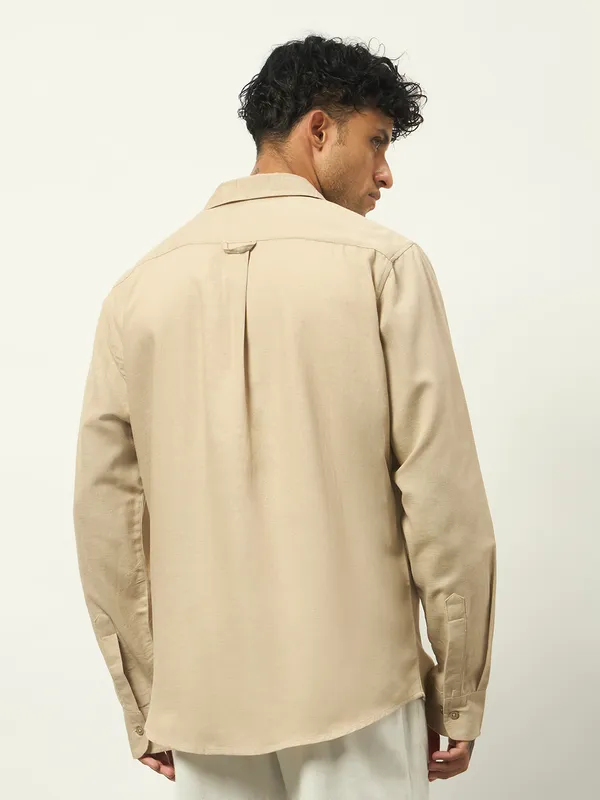 Beige_Cotton_Regular_Fit_Full_Sleeve_Shirt_For_Men