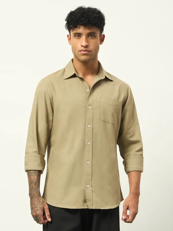 Beige_Cotton_Regular_Fit_Full_Sleeve_Shirt_For_Men