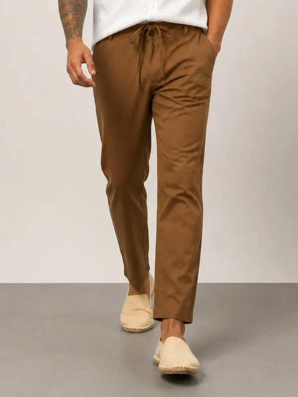 Brown_Linen_Relaxed_Fit_Trousers_For_Men