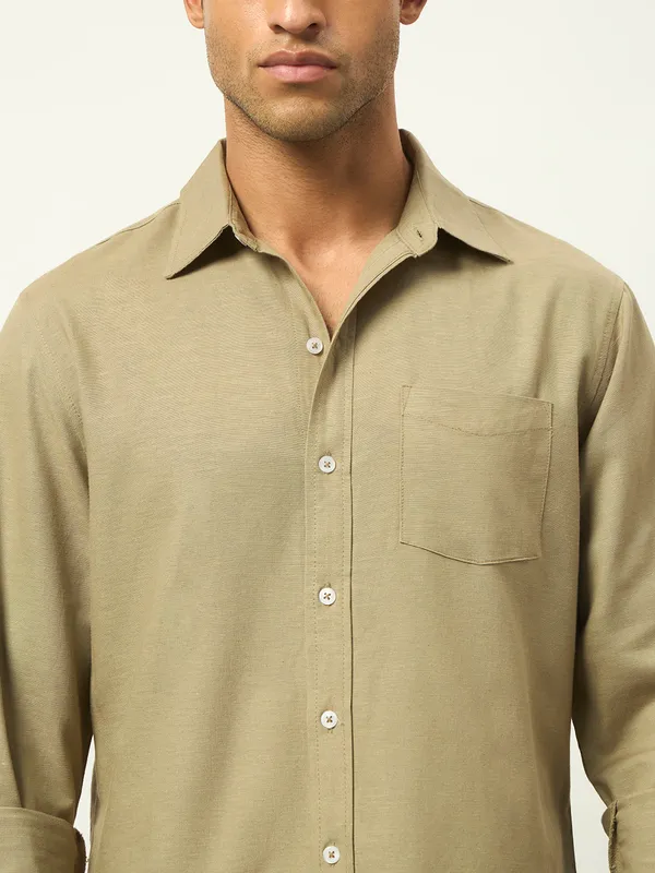 Beige_Cotton_Regular_Fit_Full_Sleeve_Shirt_For_Men