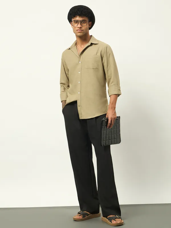 Beige_Cotton_Regular_Fit_Full_Sleeve_Shirt_For_Men