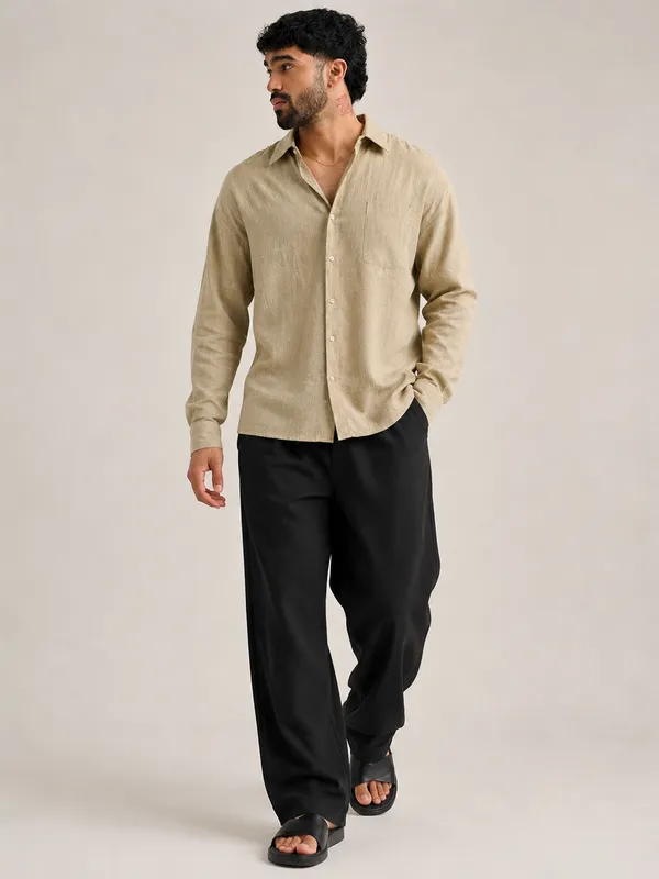 Sand_Beige_Cotton_Relaxed_Fit_Full_Sleeve_Shirt_For_Men