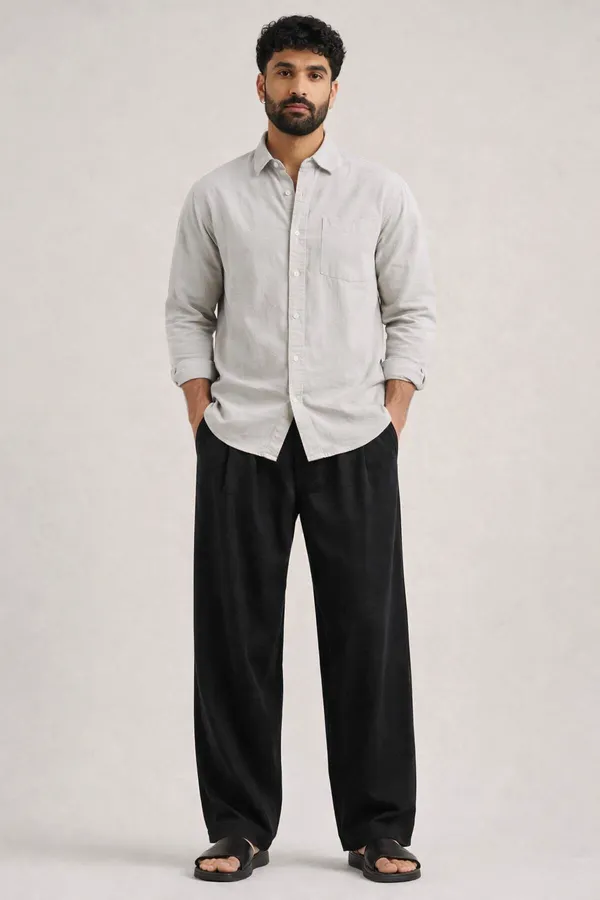 Black_Cotton_Regular_Fit_Full_Sleeve_Shirt_For_Men