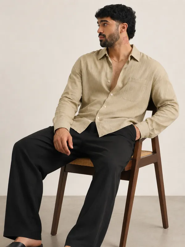 Sand_Beige_Cotton_Relaxed_Fit_Full_Sleeve_Shirt_For_Men