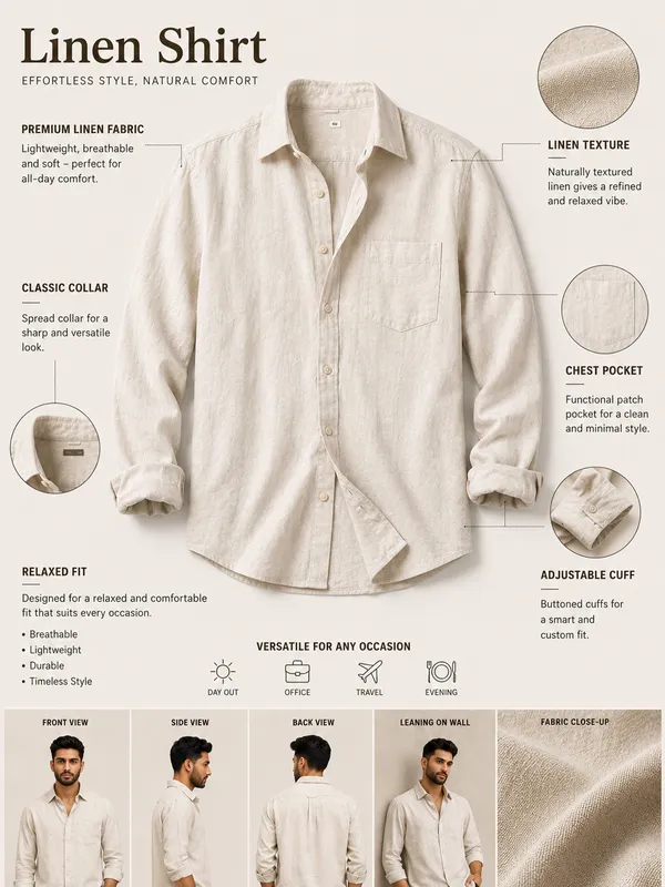 White_Cotton_Relaxed_Fit_Full_Sleeve_Shirt_For_Men