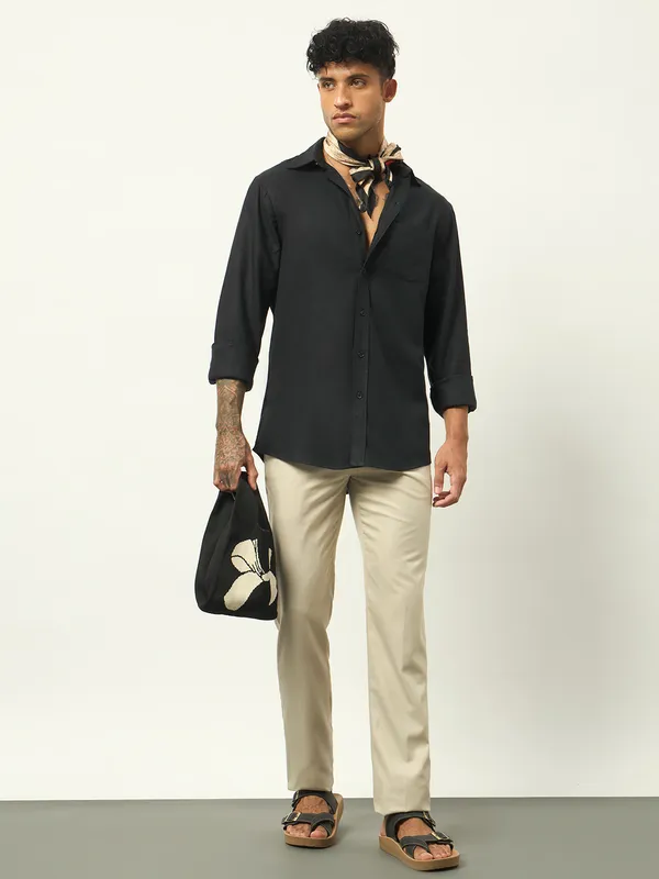 Black_Cotton_Regular_Fit_Full_Sleeve_Shirt_For_Men