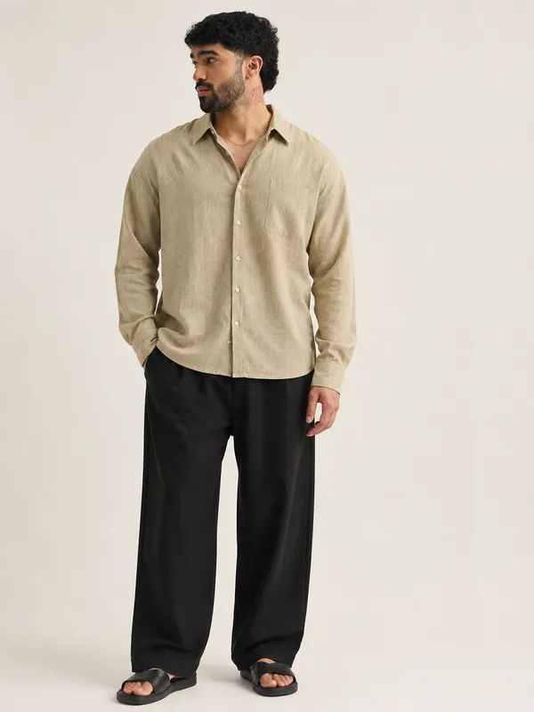 Sand_Beige_Cotton_Relaxed_Fit_Full_Sleeve_Shirt_For_Men