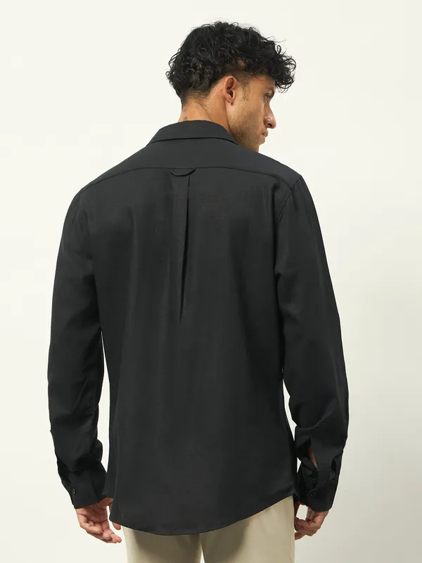 Black_Cotton_Regular_Fit_Full_Sleeve_Shirt_For_Men