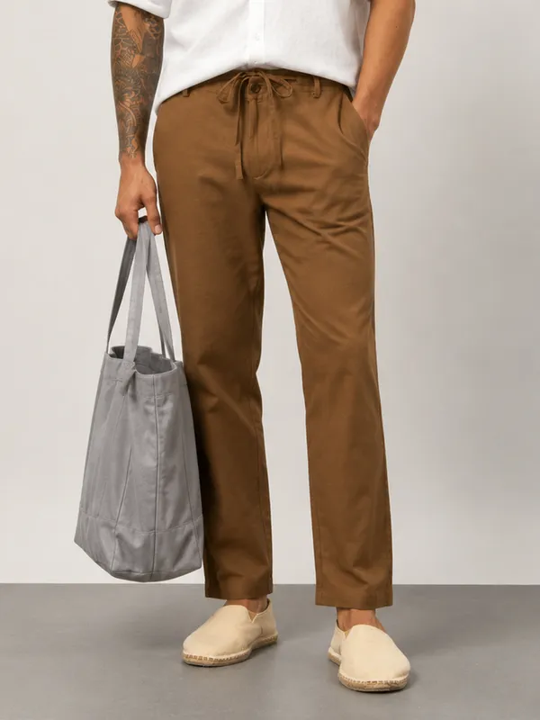 Brown_Linen_Relaxed_Fit_Trousers_For_Men