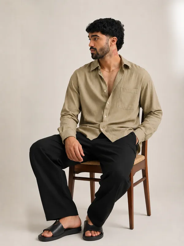 Light_Olive_Linen_Relaxed_Fit_Full_Sleeve_Shirt_For_Men