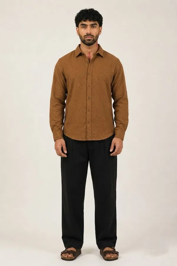 Brown_Cotton_Regular_Fit_Full_Sleeve_Shirt_For_Men
