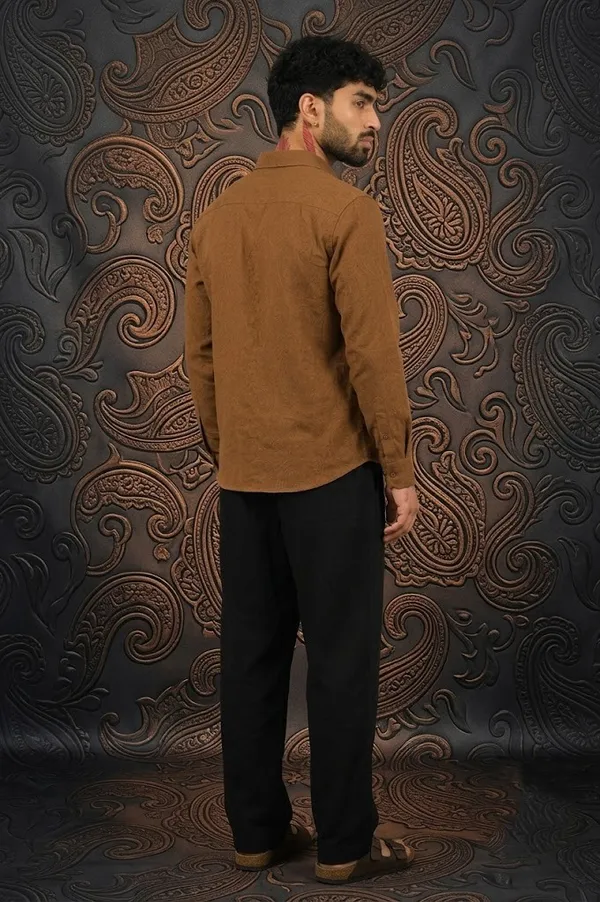 Brown_Cotton_Regular_Fit_Full_Sleeve_Shirt_For_Men