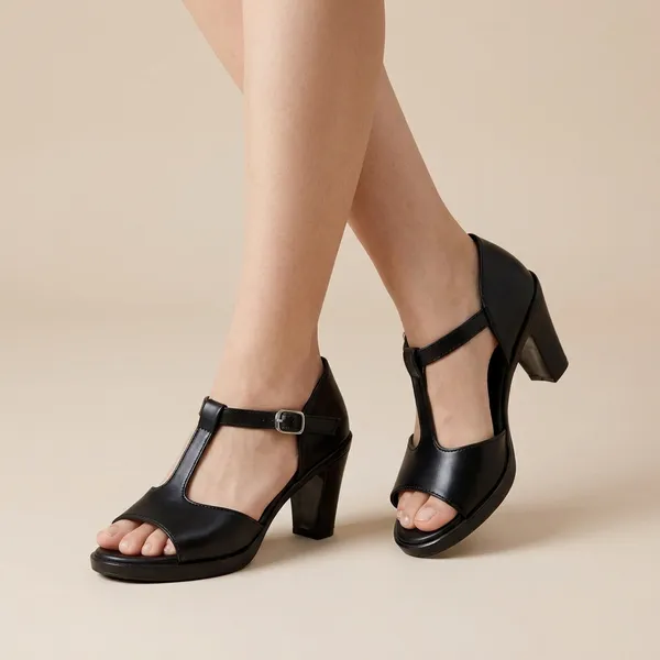 Black_Leather_With_Pu_Sole_Block_Heel_Sandals_For_Women