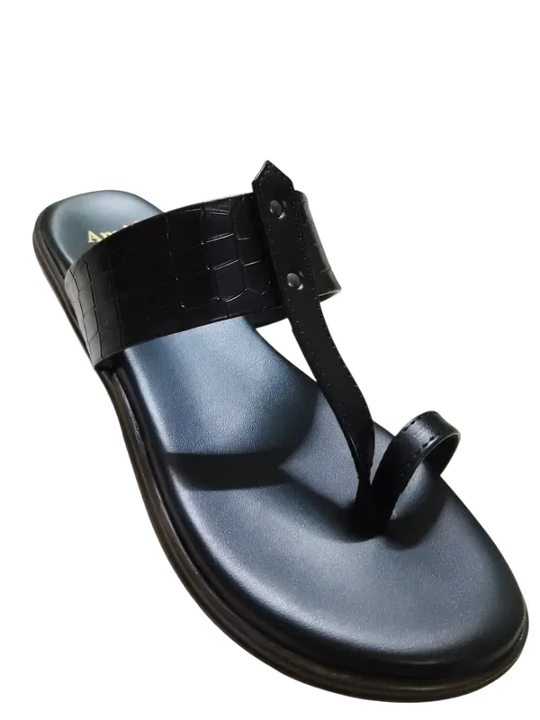 Black_Leather_With_Pu_Sole_Casual_Sandals_For_Men