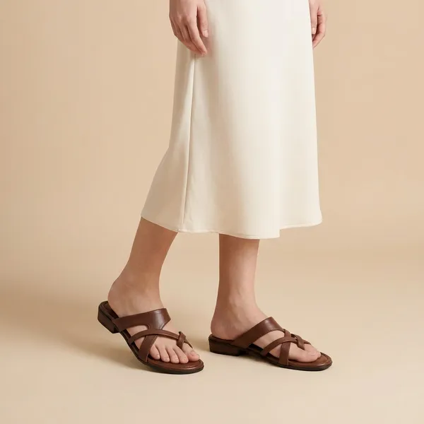 Brown_Leather_With_Pu_Sole_Flat_Sandals_For_Women