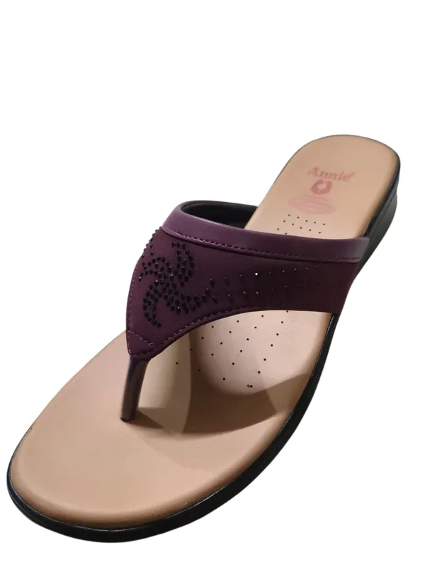 Maroon_Eva_Lycra_With_Swarovski_Flip_Flops_For_Women