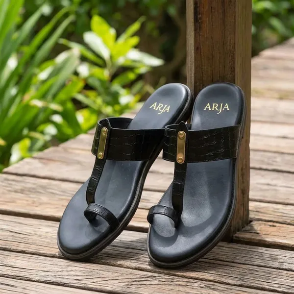 Black_Leather_With_Pu_Sole_Casual_Sandals_For_Men