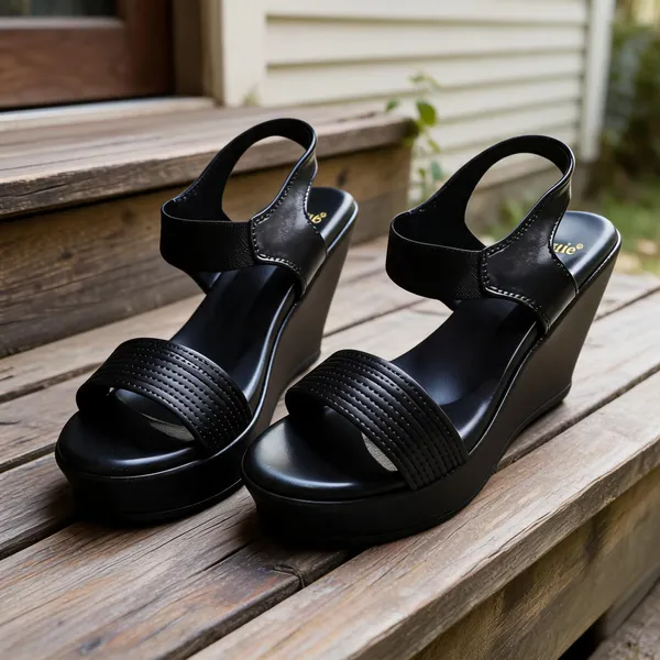 Black_Leather_With_Pu_Sole_Wedge_Sandals_For_Women