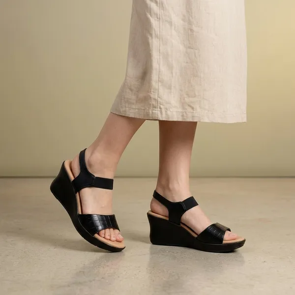 Black_Leather_With_Pu_Sole_Wedge_Sandals_For_Women