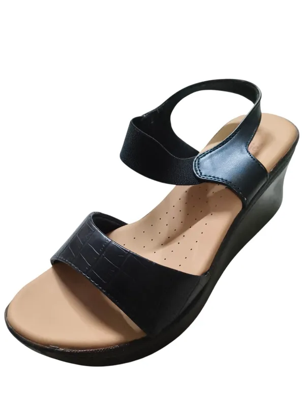 Black_Leather_With_Pu_Sole_Wedge_Sandals_For_Women